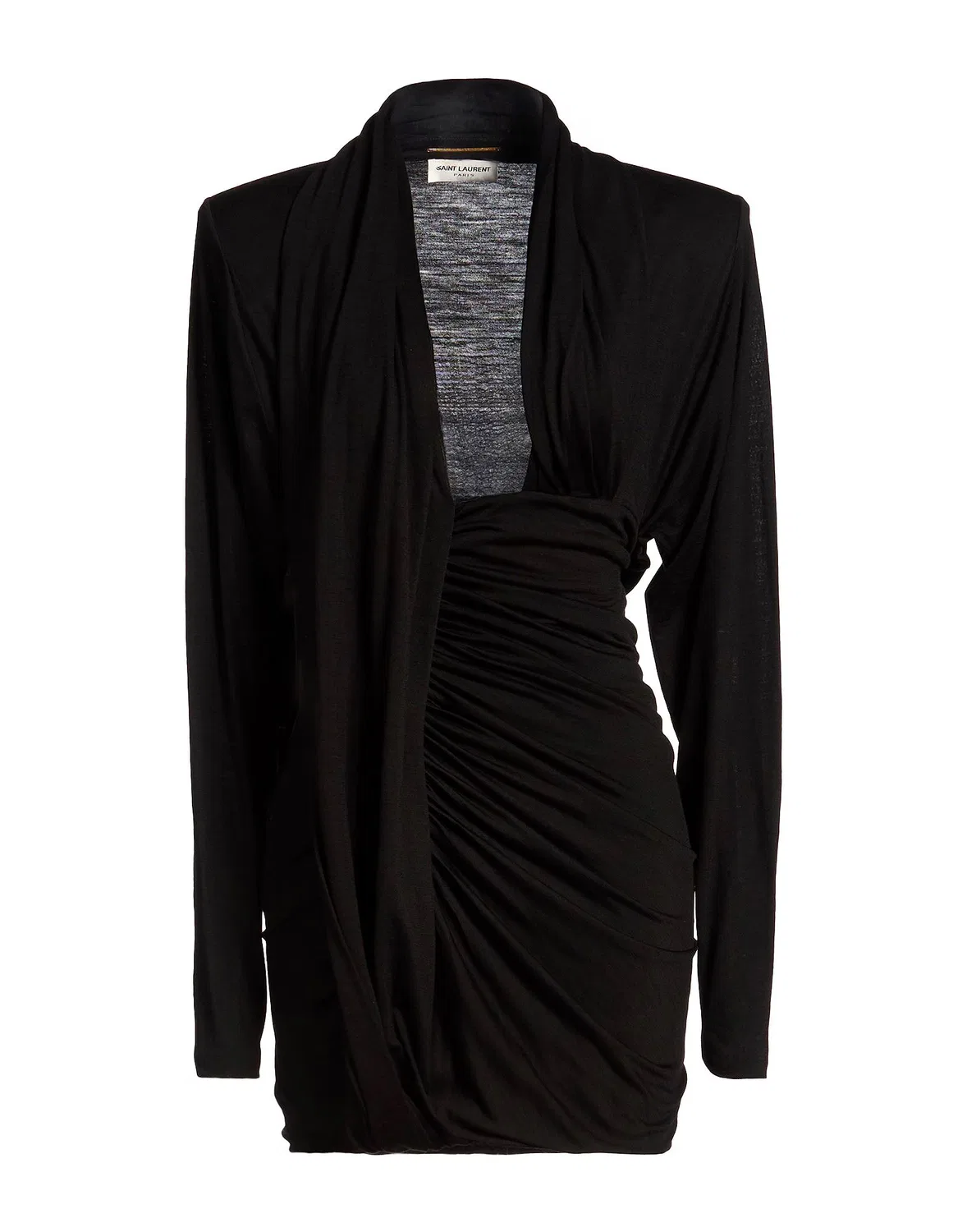 Женское платье с длинным рукавом Saint Laurent, черный