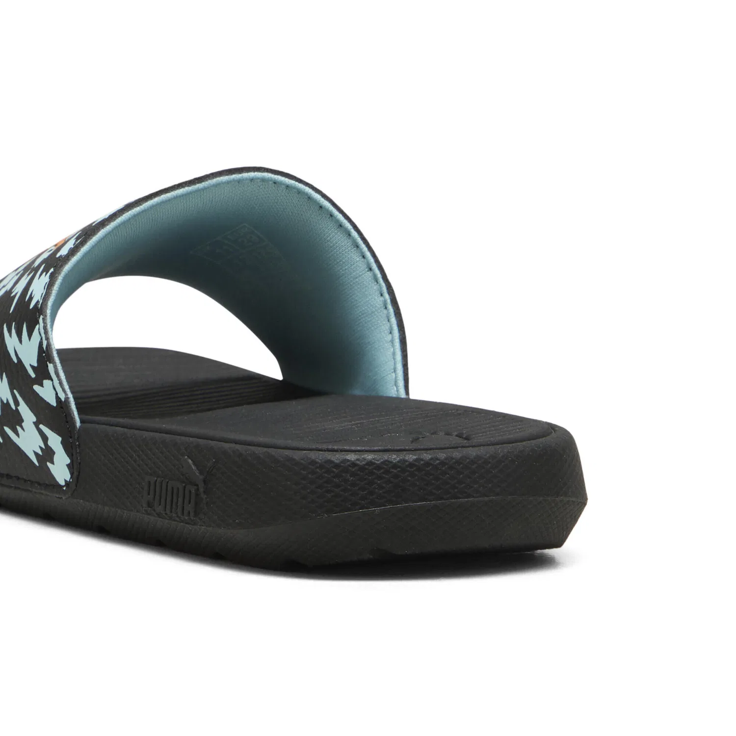 Детские шлепанцы с принтом Cool Cat 2.0 Poised 2 Race Slides Puma, Цвет: Schwarz Mango Blau — фото 2
