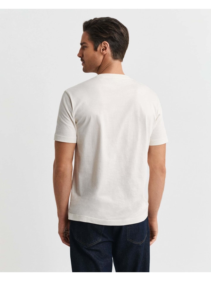 

Gant Футболка цвета экрю, Белый, Gant Футболка цвета экрю