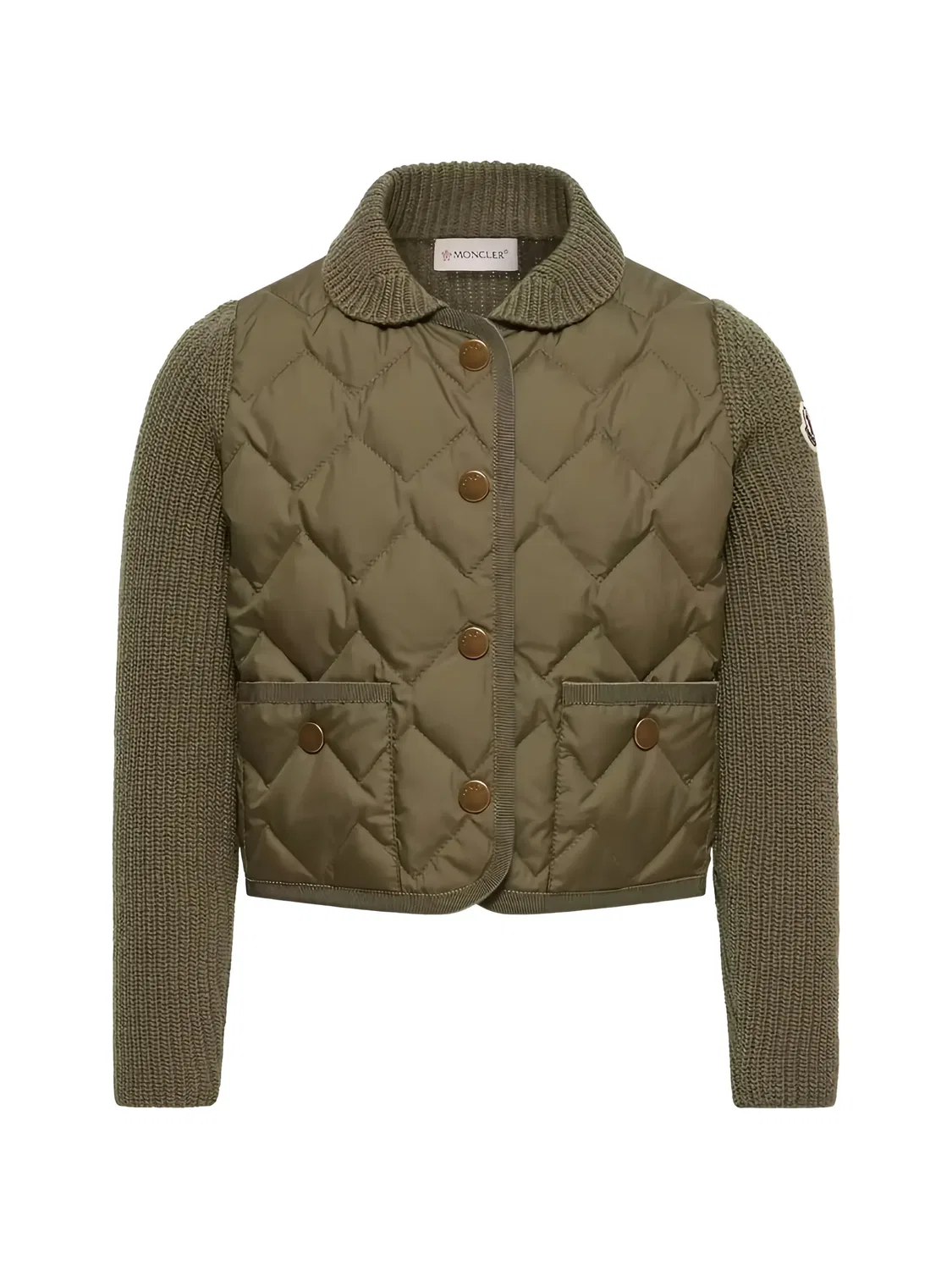 Moncler Стеганый кардиган зеленый
