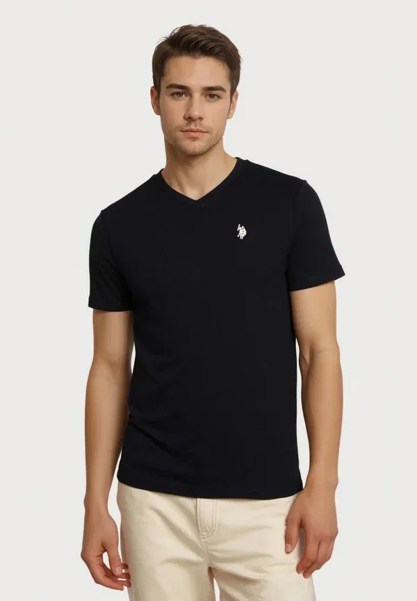 Футболка хлопковая Basic T-shirt U.S. Polo Assn, schwarz U.S. Polo Assn., черный — фото 2