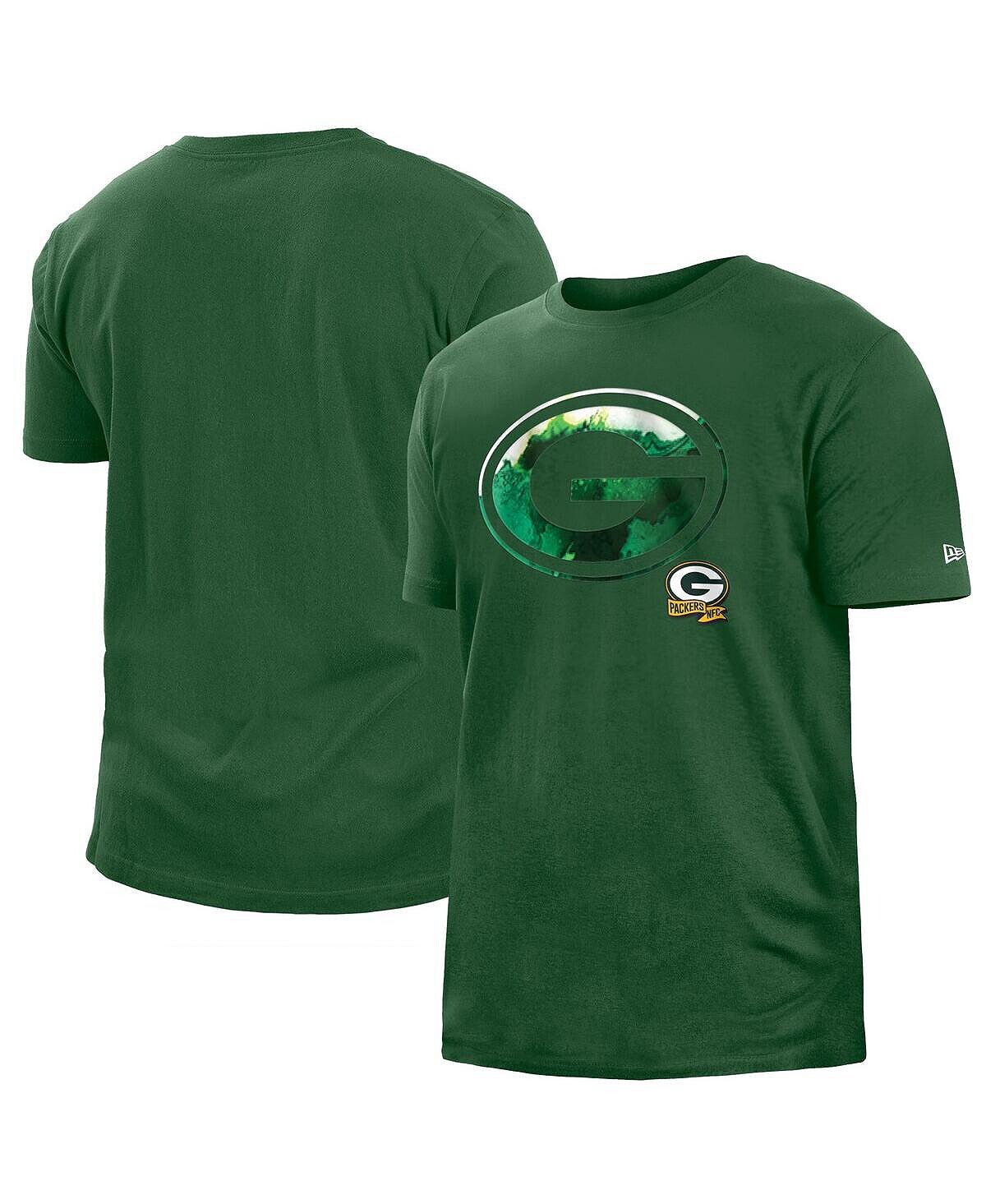 

Мужская футболка green green bay packers 2022 sideline ink dye New Era, зеленый