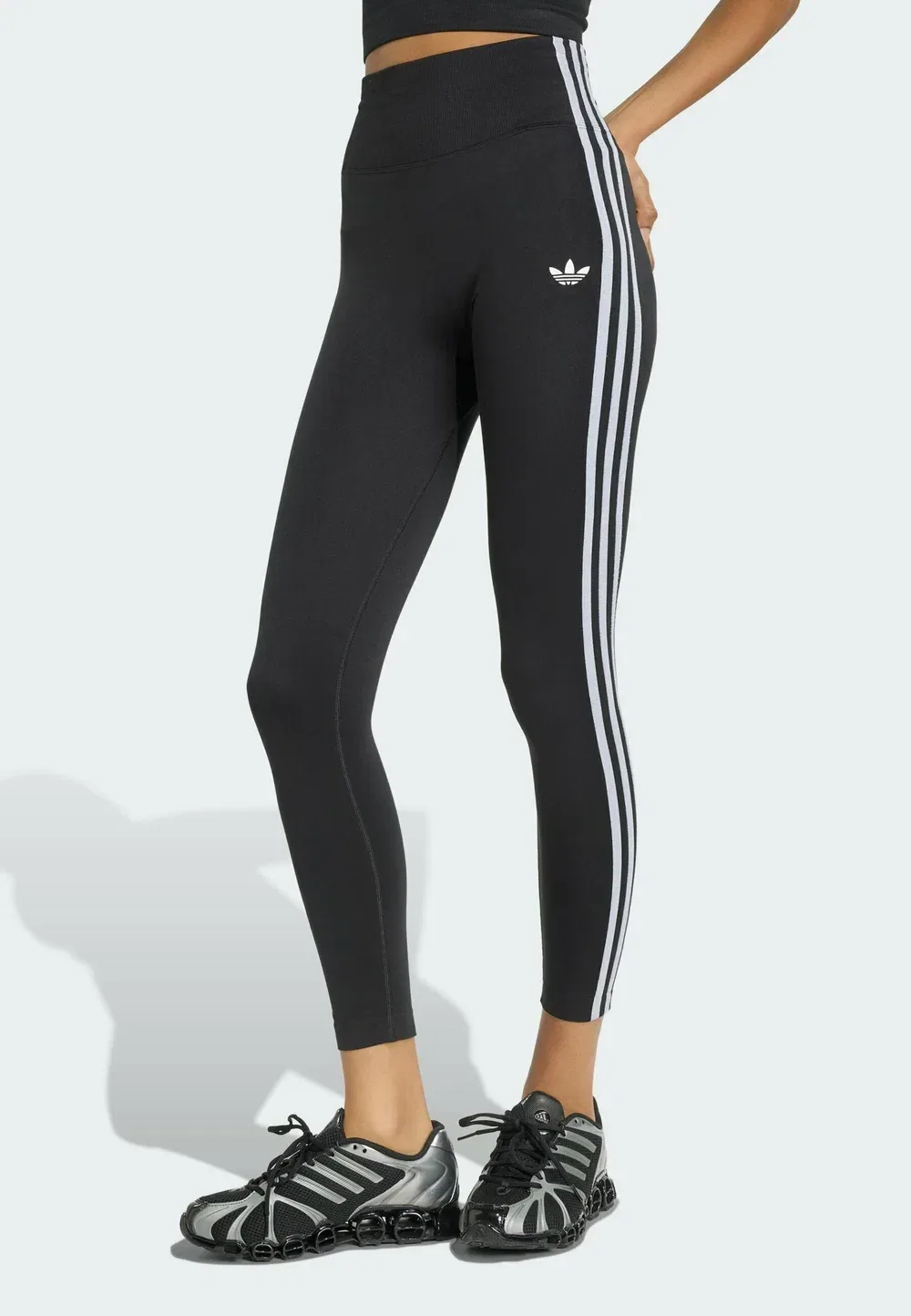 Комплект из трех бесшовных колготок, леггинсов и брюк в полоску Adidas Originals, Black