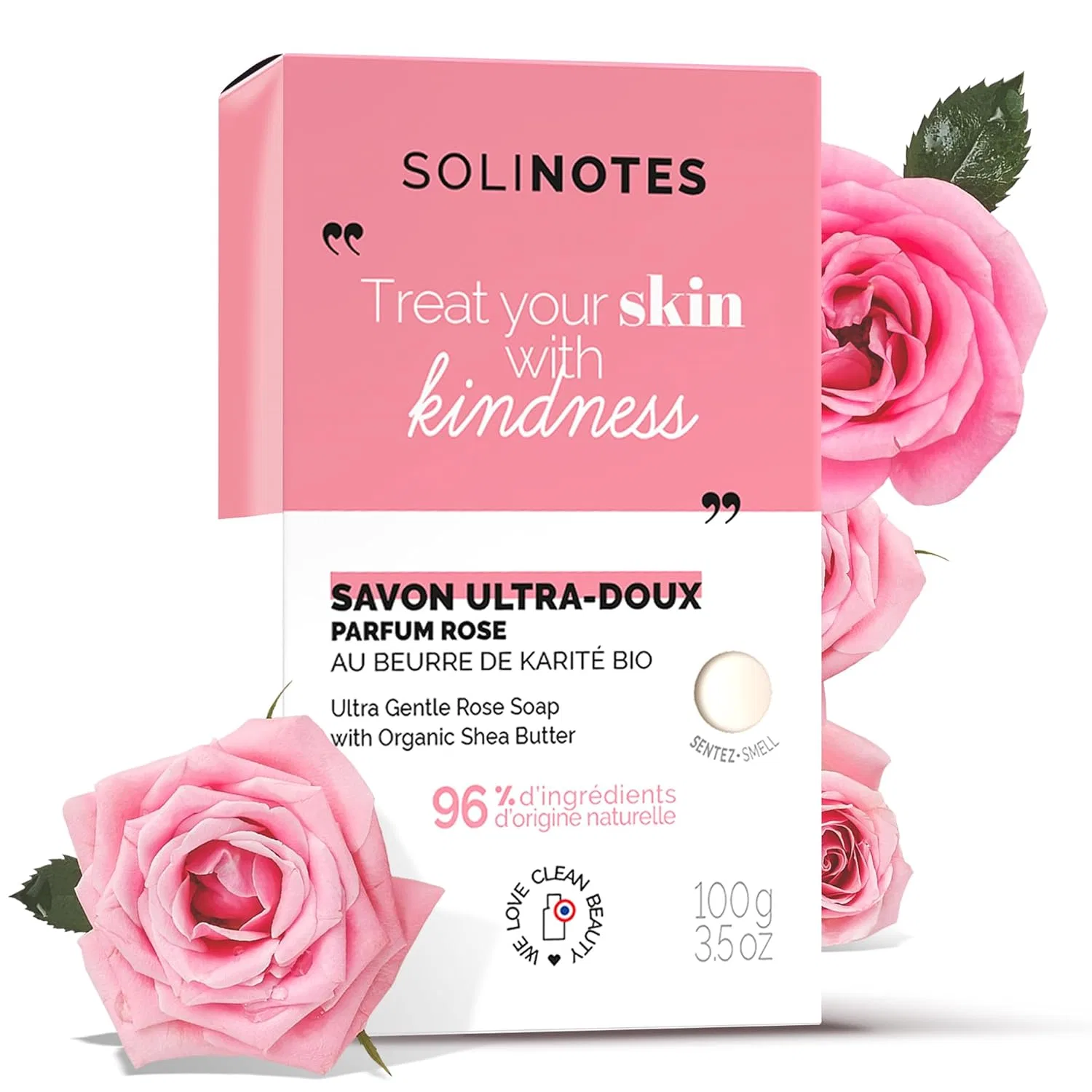 Мыло твердое Solinotes, 100 г, Pink