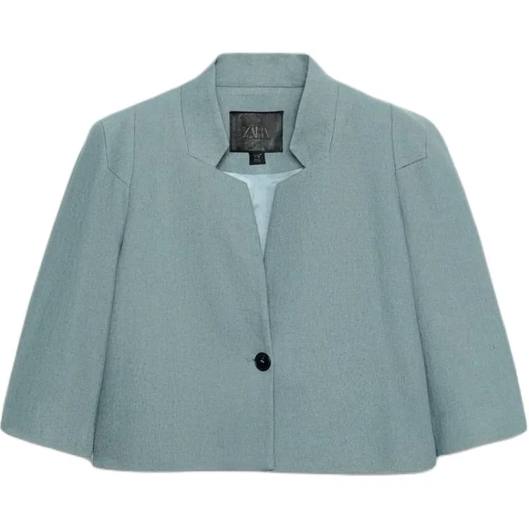 Женский деловой костюм с воротником Blue/Gray ZARA, Blue/Gray