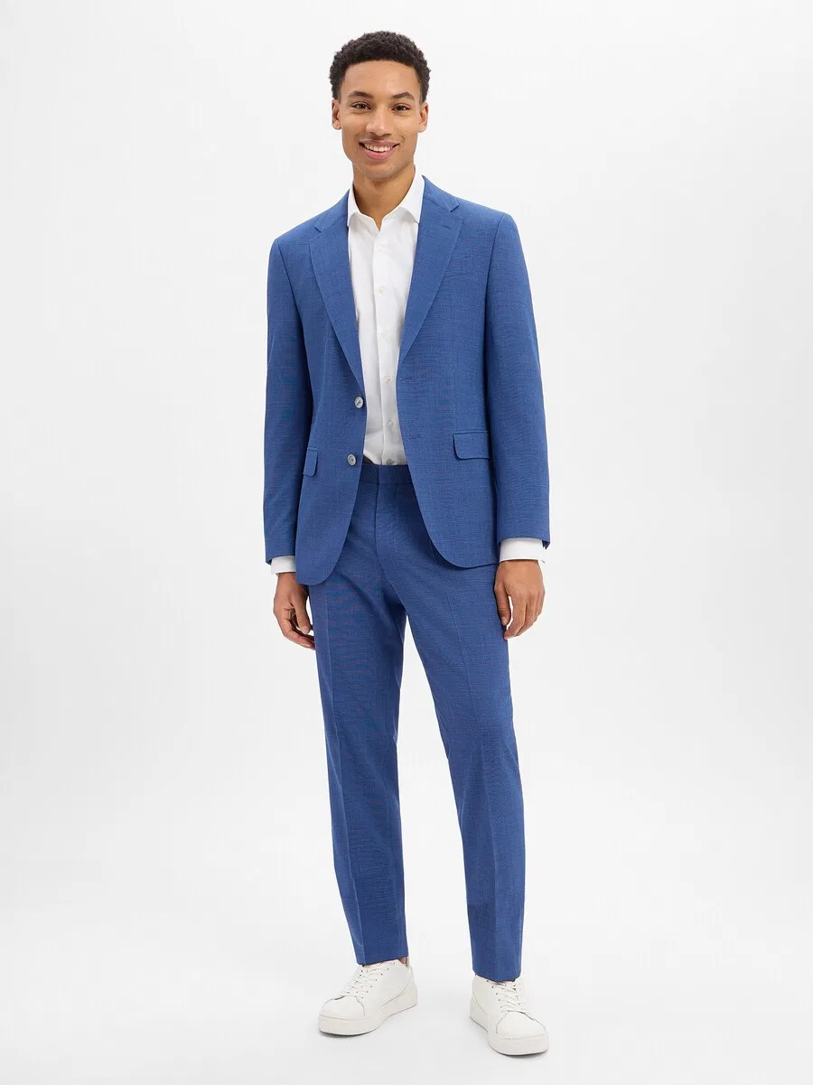 Брюки BOSS Regular Pleated Pants 'Leon' цвета лазурь