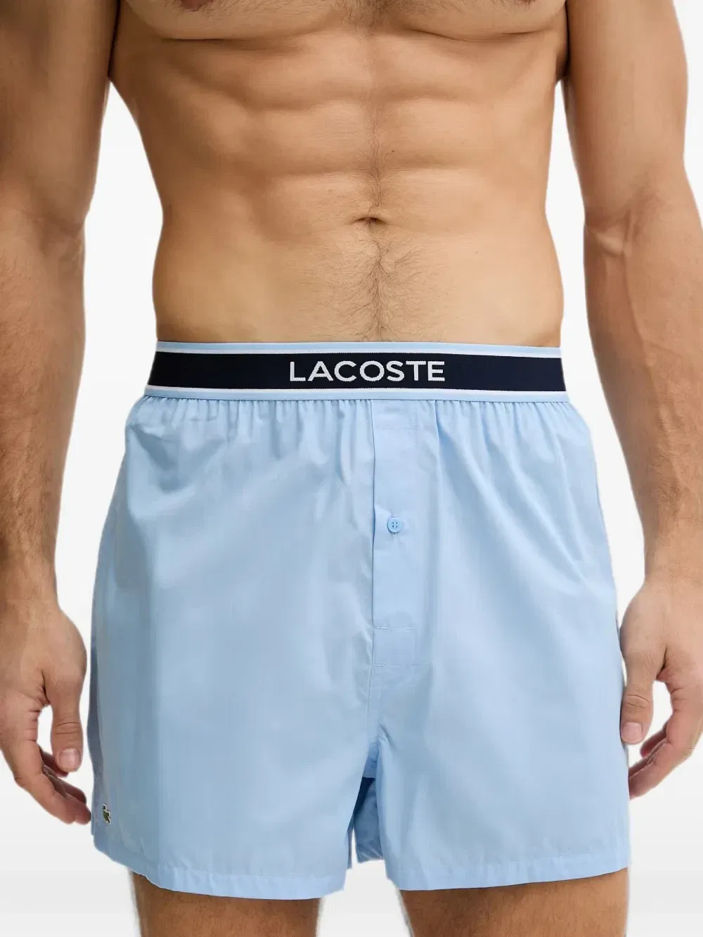 Трусы-боксеры с логотипом на поясе (набор из трех штук) Lacoste, синий — фото 4