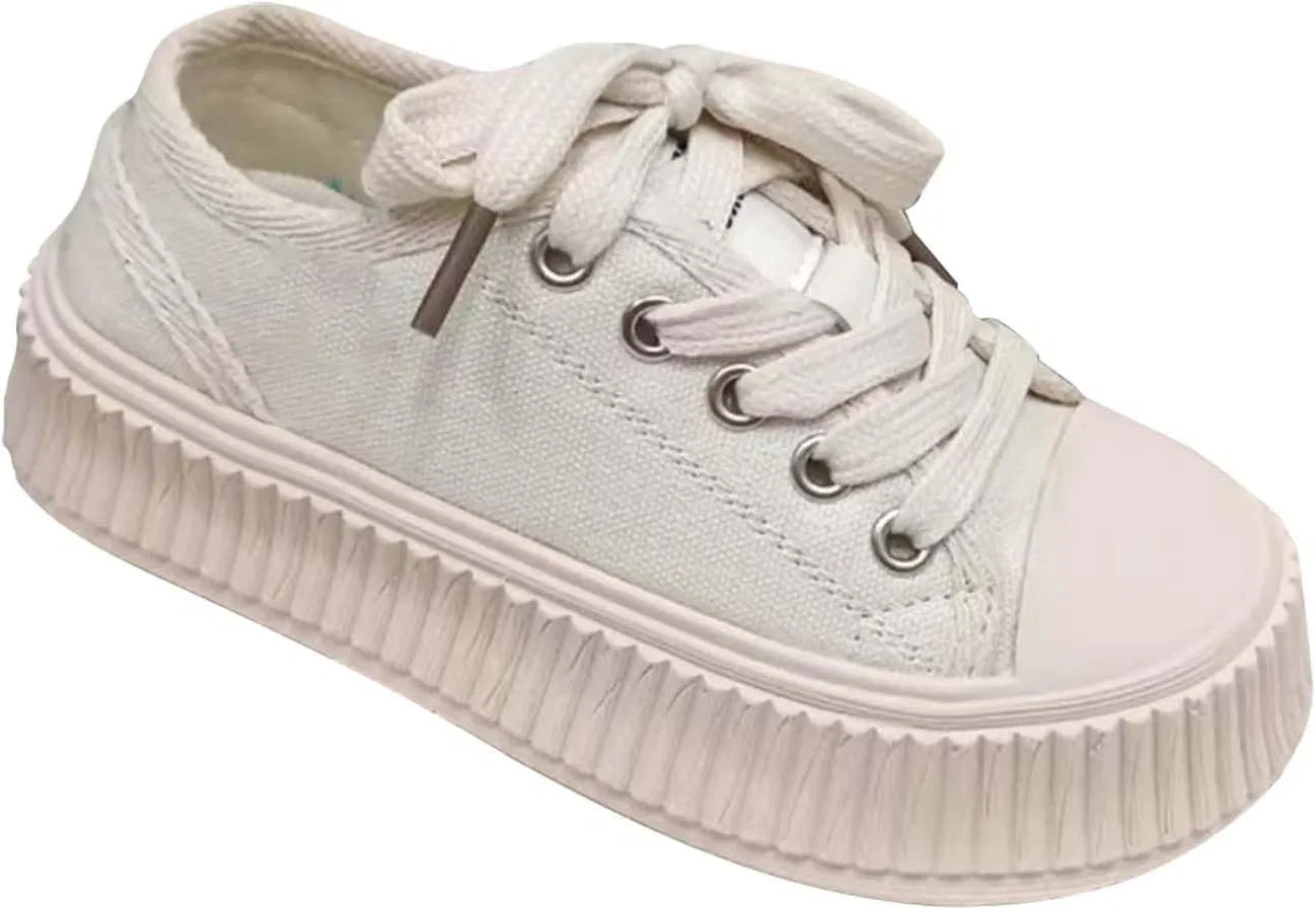 Детские кеды на платформе без шнуровки для мальчиков и девочек, Beige