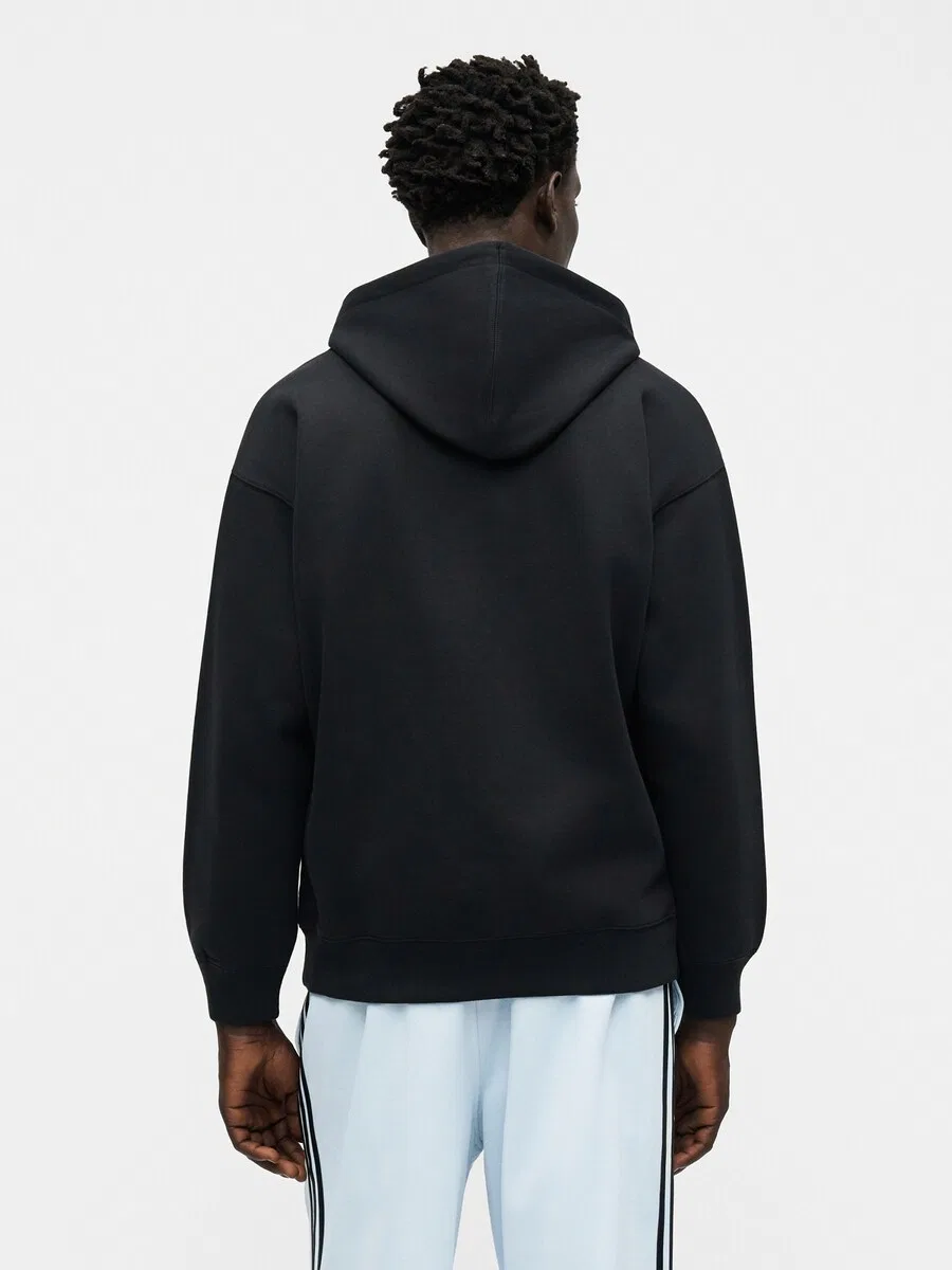 Худи на молнии ADIDAS ORIGINALS 'Trefoil Essentials' черного цвета — фото 3