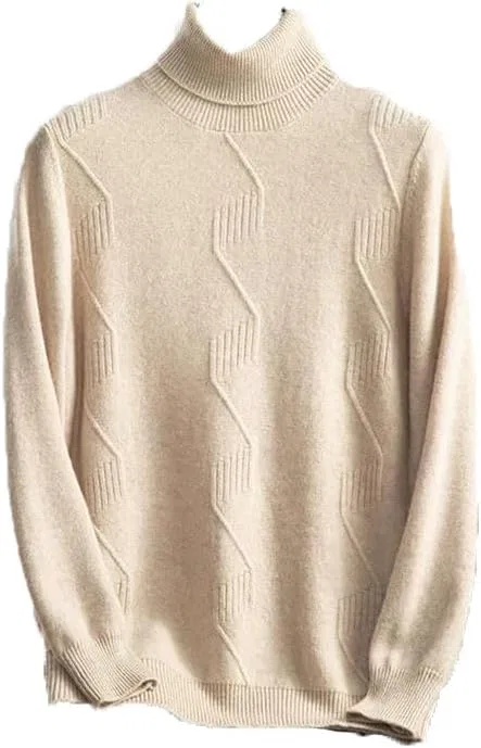 Мужской свитер с высоким воротником, Cashmere, бежевый