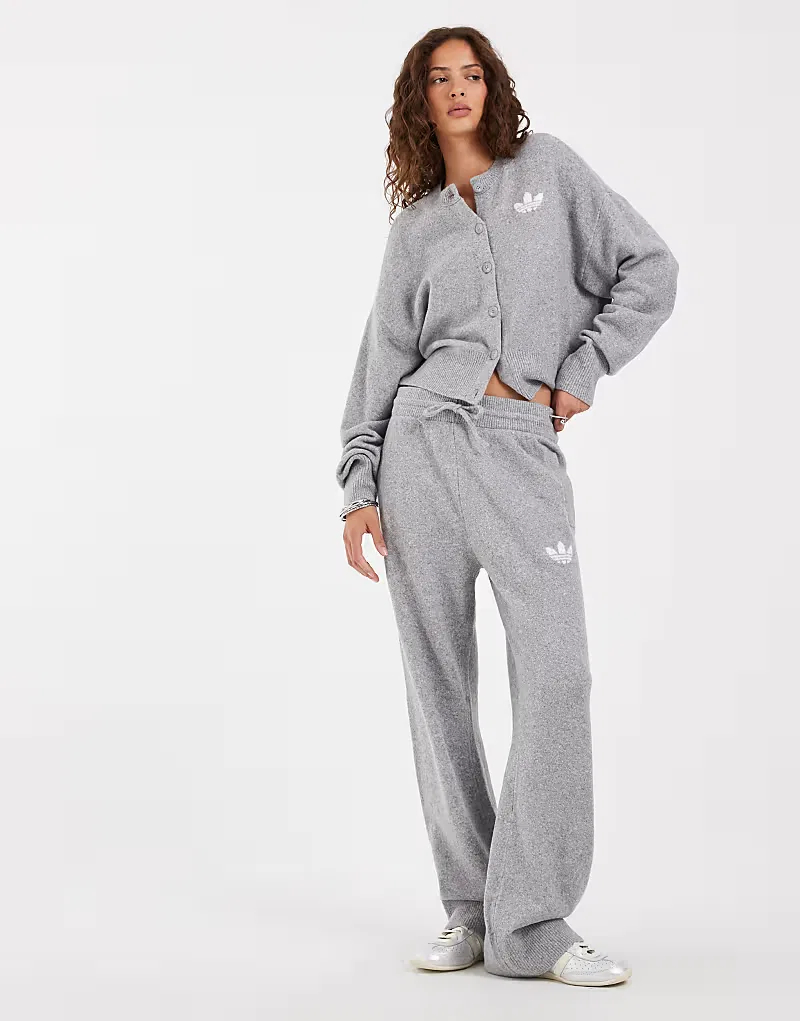 Вязаные спортивные штаны Adidas Originals, серый