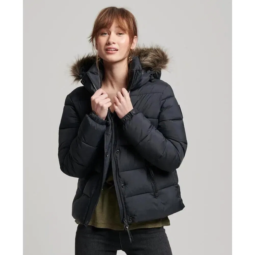 Женская куртка с капюшоном Superdry, Цвет: Schwarz — фото 2