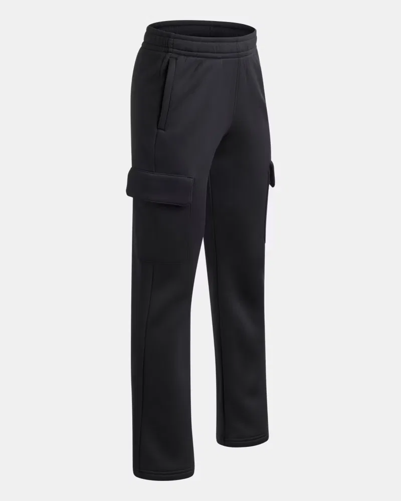 Брюки-карго детские утепленные, длина по внутреннему шву 66 см, Armour Fleece UnderArmour, Black/White — фото 3