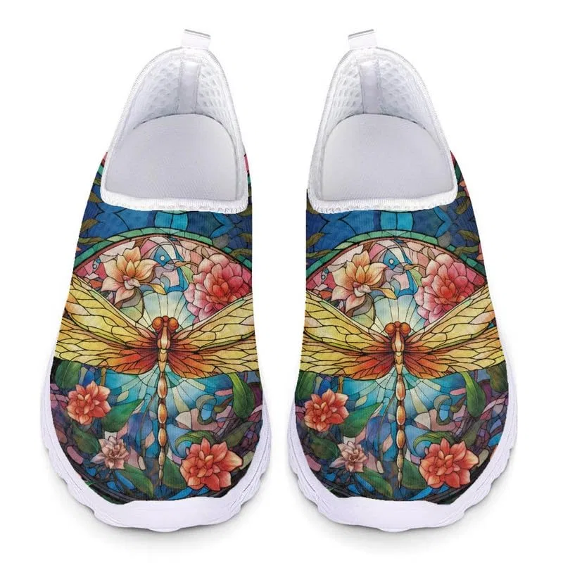 Детские кроссовки для девочек с принтом Snowflake Butterfly Ethnic Pattern Kuiaobaty, Fiore Libellula — фото 2