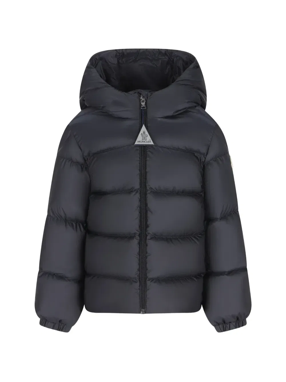Стеганое пальто с капюшоном Moncler Enfant, синий