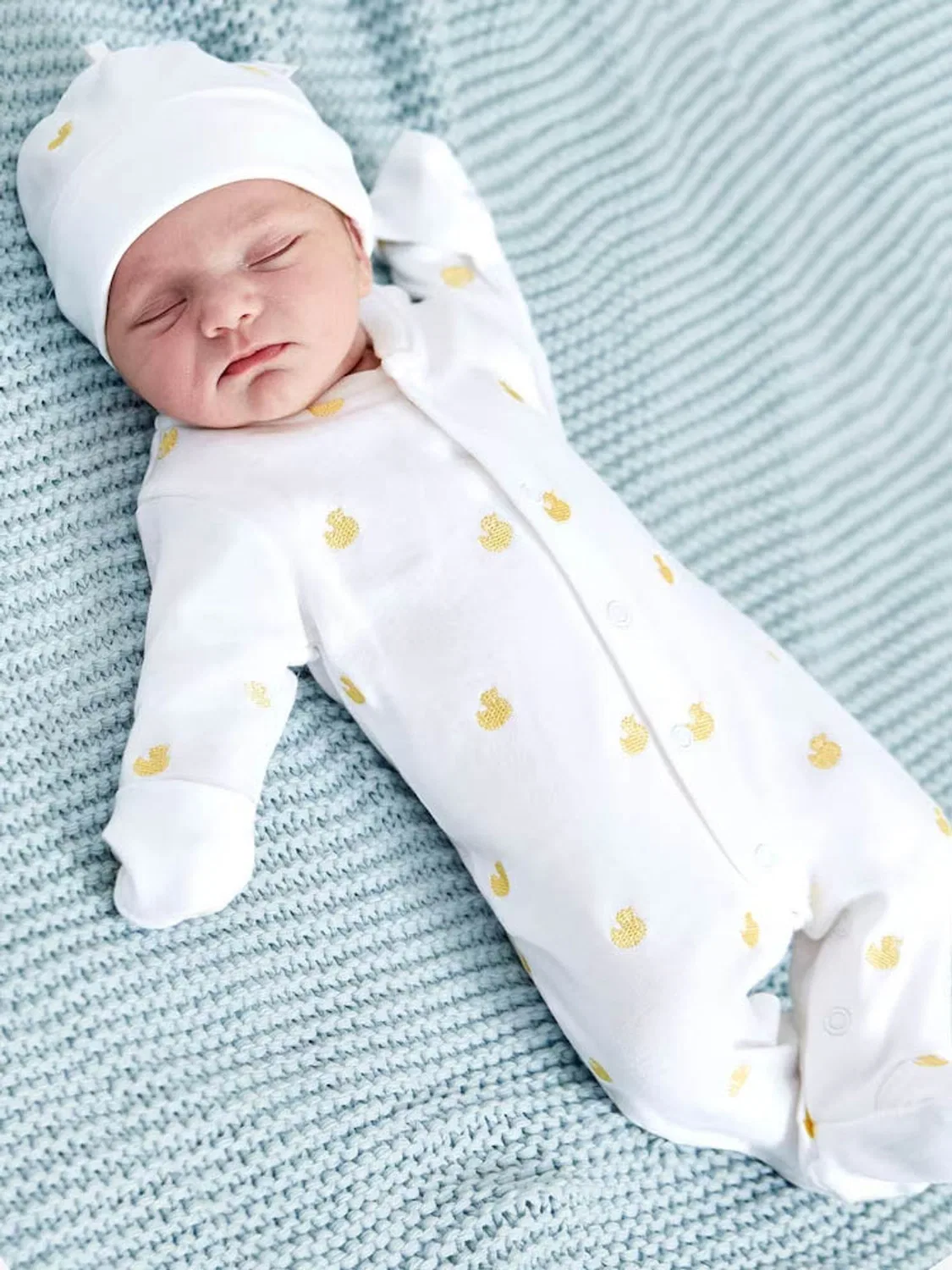 Комбинезон для сна с вышивкой утки, JoJo Maman Bébé, желтый — фото 2