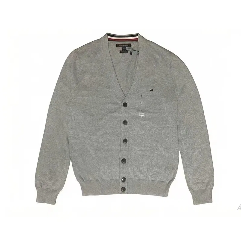Мужской джемпер с V-образным вырезом Tommy Hilfiger, Light Gray