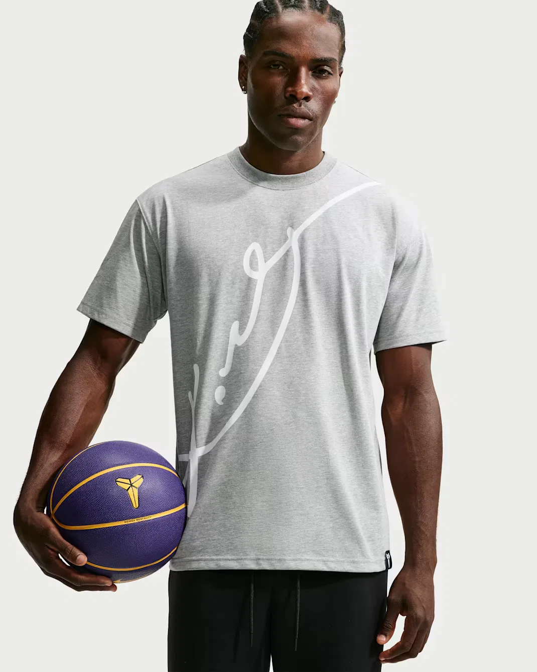 Мужская баскетбольная футболка Dri-FIT Kobe Nike, Dark Grey Heather/White