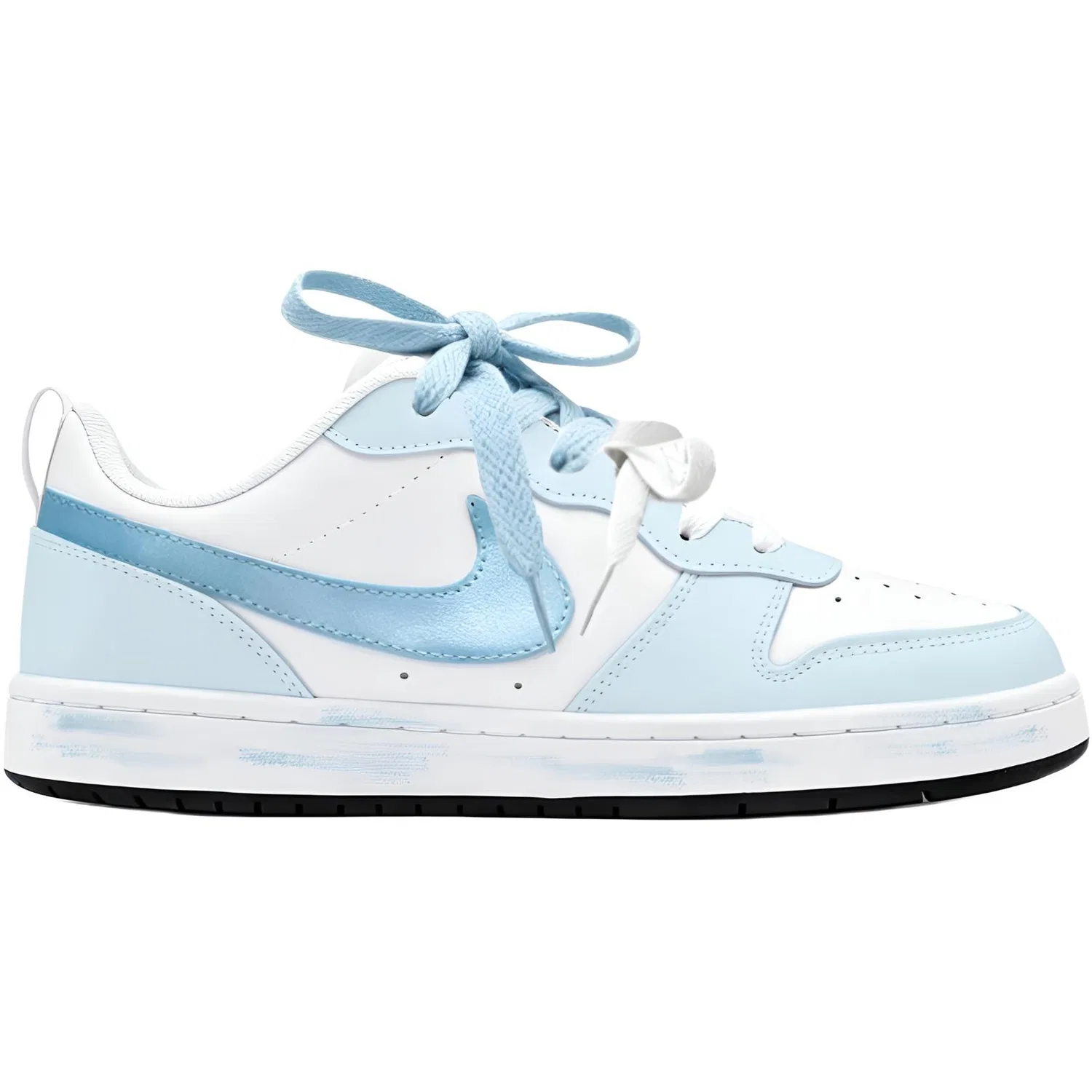 Детские кроссовки для скейтбординга с принтом Court Borough White Blue Nike — фото 4