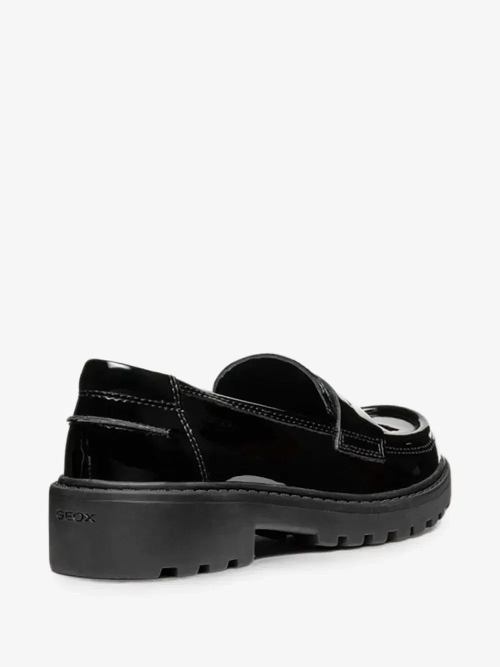 Лаковые лоферы Casey на рифленой подошве Geox Kids, черный — фото 3