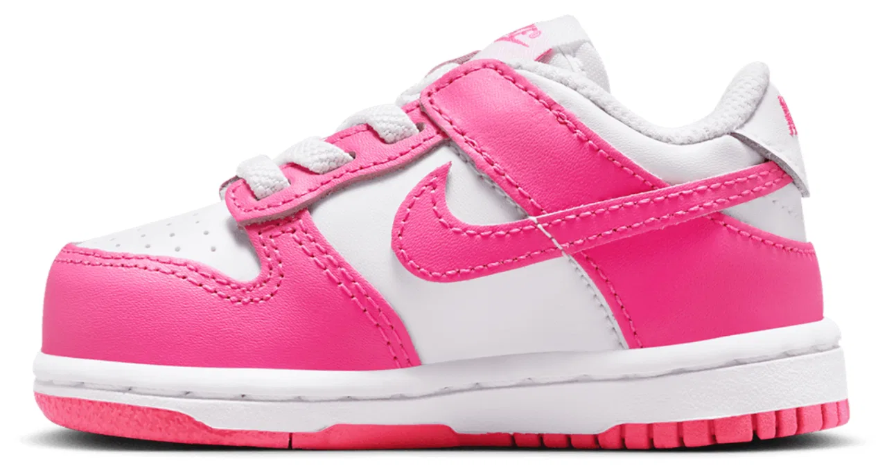 Кроссовки для девочек Dunk Low Nike, цвет Laser Fuchsia/White — фото 2