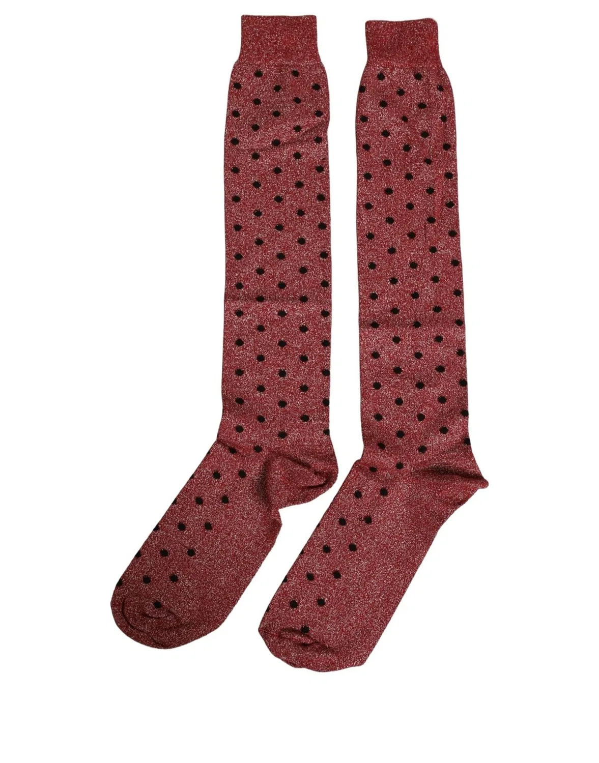 Мужские носки с принтом в горошек Maroon Polka Dot Over The Calf Dolce & Gabbana, Maroon — фото 2