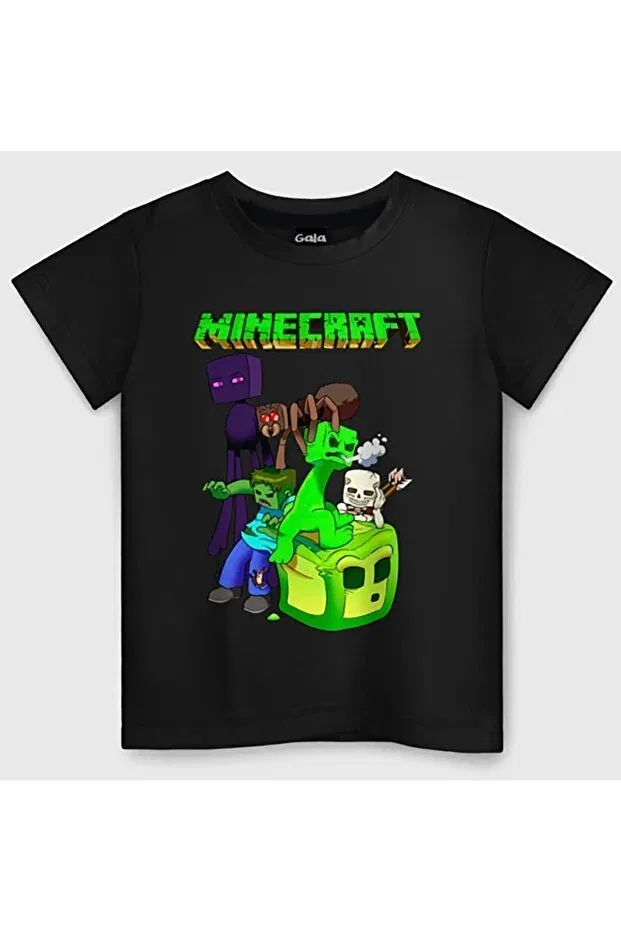 Детская футболка для мальчиков хлопковая Minecraft, Black