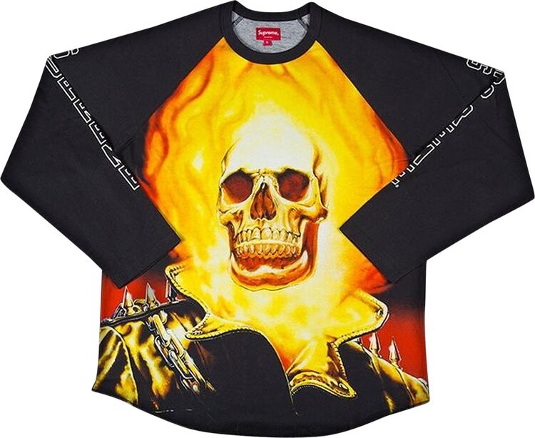 

Лонгслив Supreme Ghost Rider Raglan Long-Sleeve Top 'Black', черный