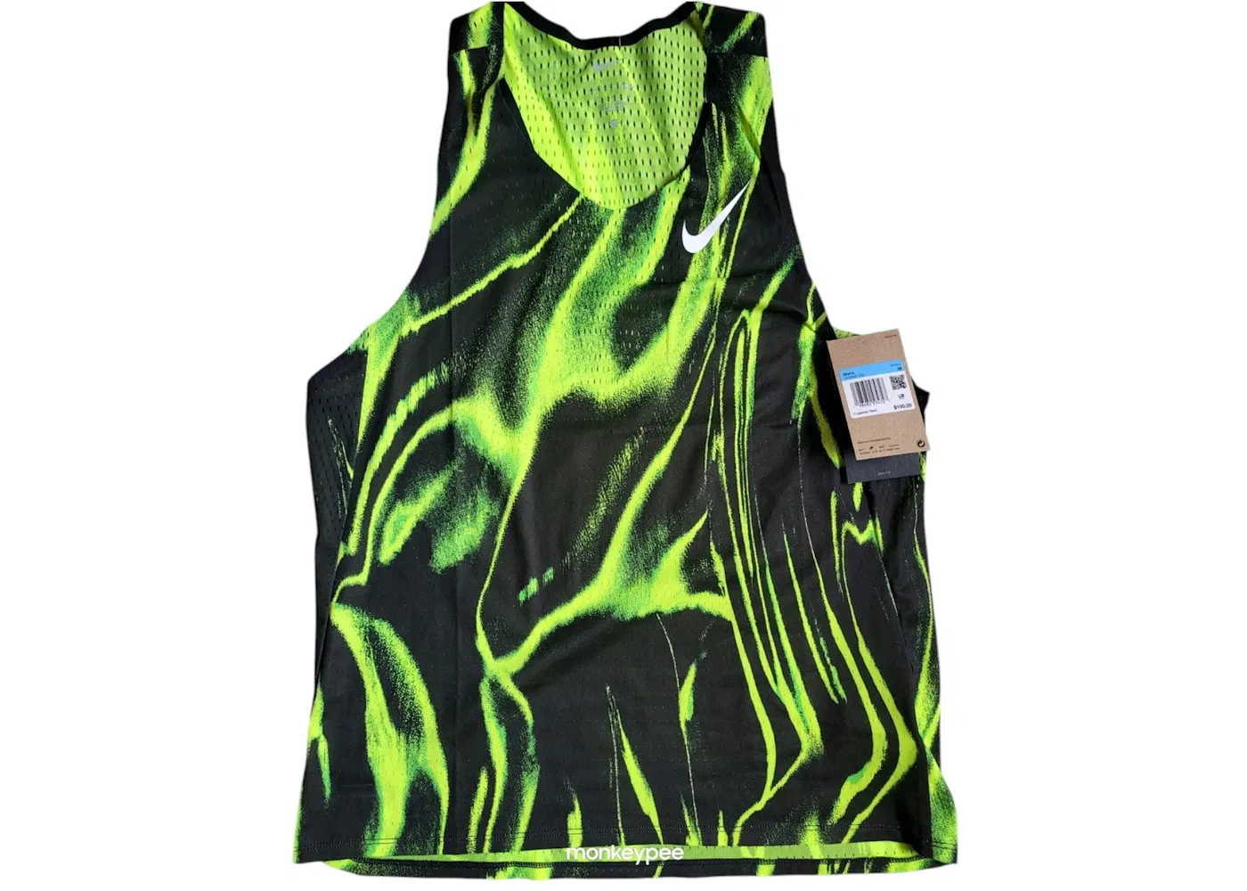 Мужская беговая майка без рукавов Nike AeroSwift, цвет Volt/White