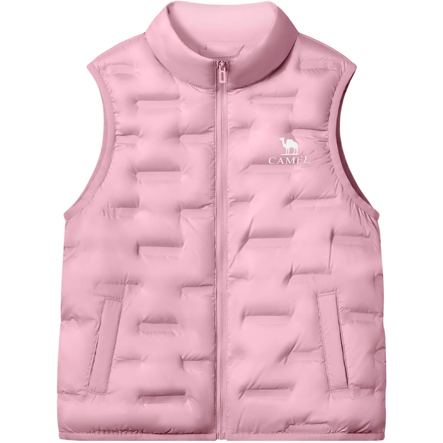 Детский жилет пуховый со стойкой Moderate, CAMEL, Dew Pink