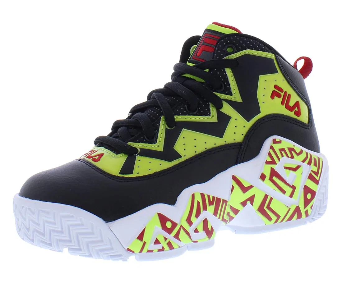 Детские кроссовки для мальчиков с закрытым носком Kid's Fila Mb Fila, Lime Black
