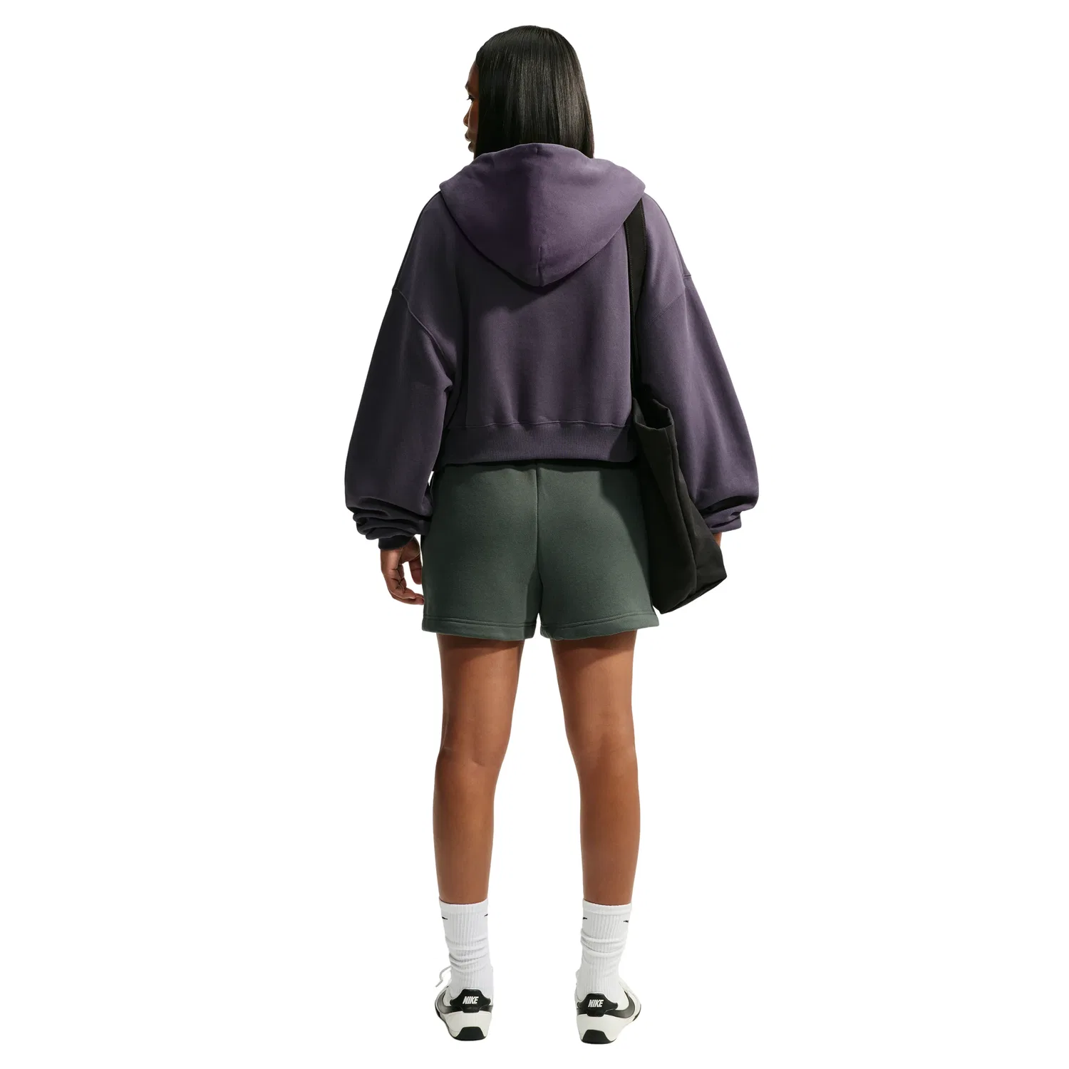 Женские шорты Studio Fleece Medium Mid-Rise Shorts 'Camo Green Sail' Nike, Camo Green/Sail — фото 3