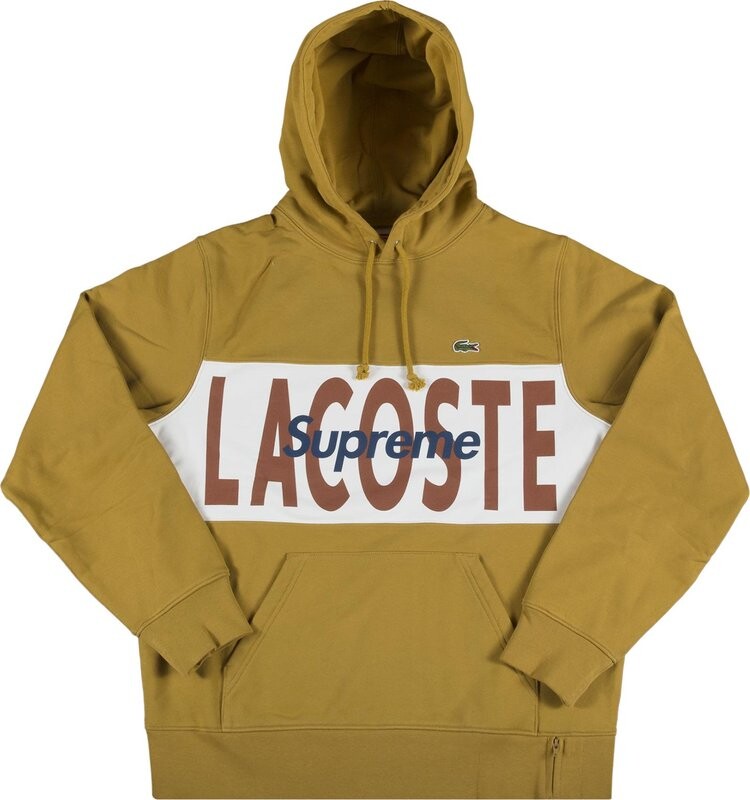 

Толстовка Supreme x Lacoste Logo Panel Hooded Sweatshirt 'Gold', золотой, Желтый, Толстовка Supreme x Lacoste Logo Panel Hooded Sweatshirt 'Gold', золотой