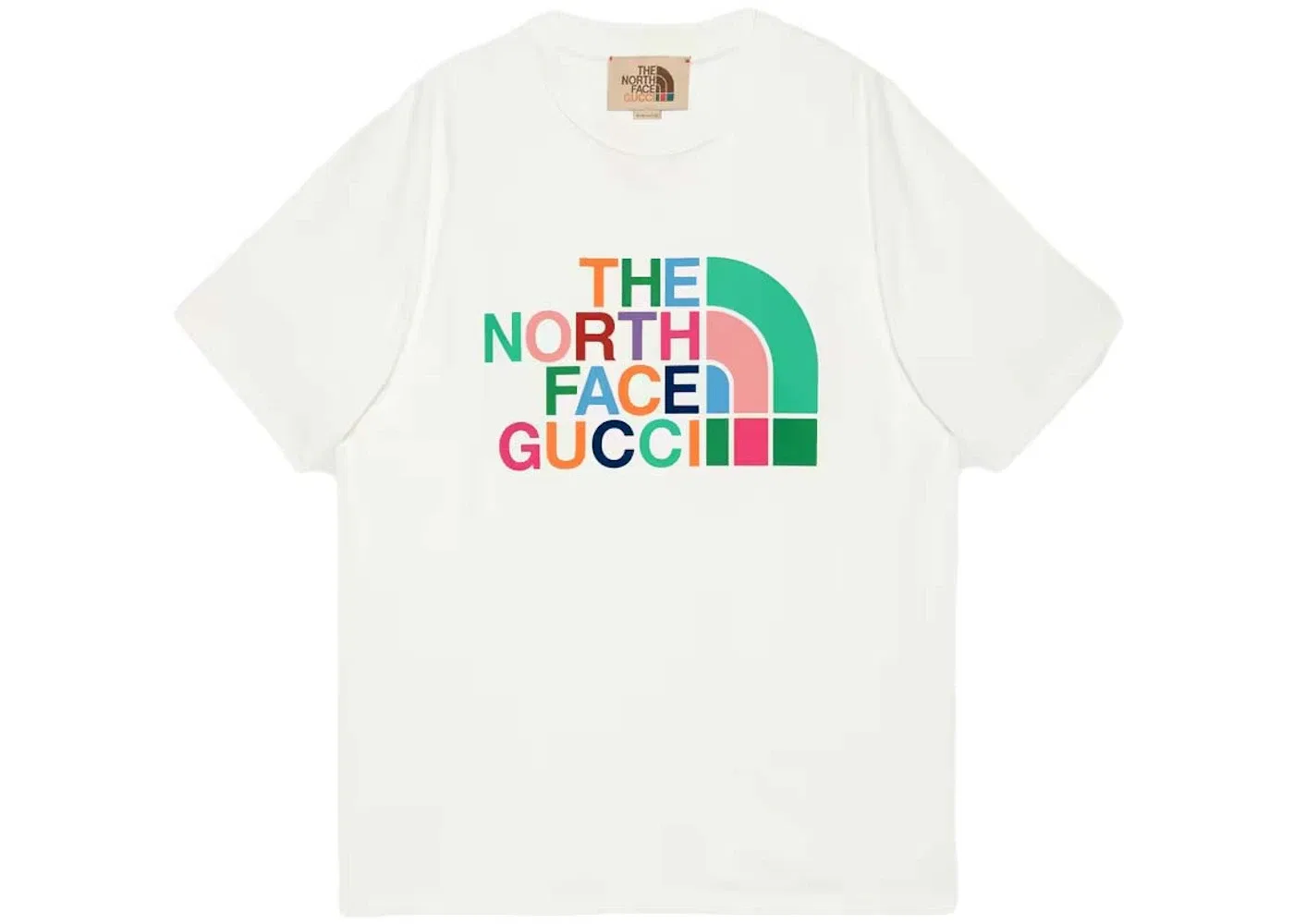 Мужская футболка с принтом Gucci x The North Face T-shirt Gucci, Ivory/Multicolor