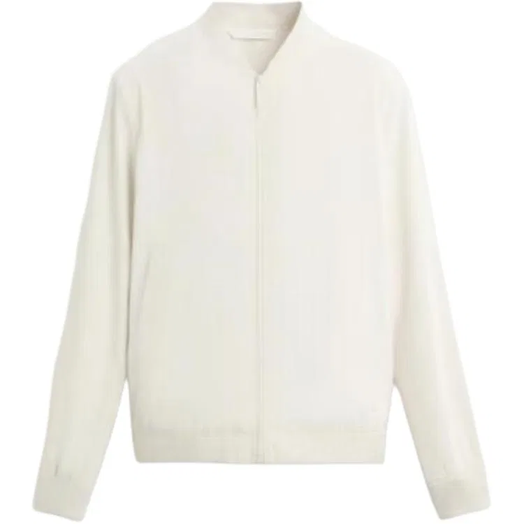 Мужская куртка-пилот с воротником-стойкой, белая, ZARA, Raw White