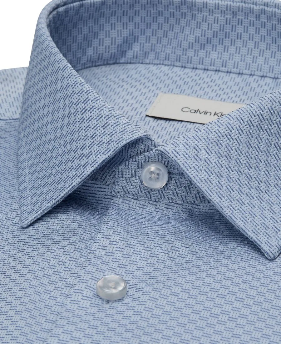 Рубашка с воротником-стойкой и длинным рукавом, модель Calvin Klein, Medium Blue — фото 2