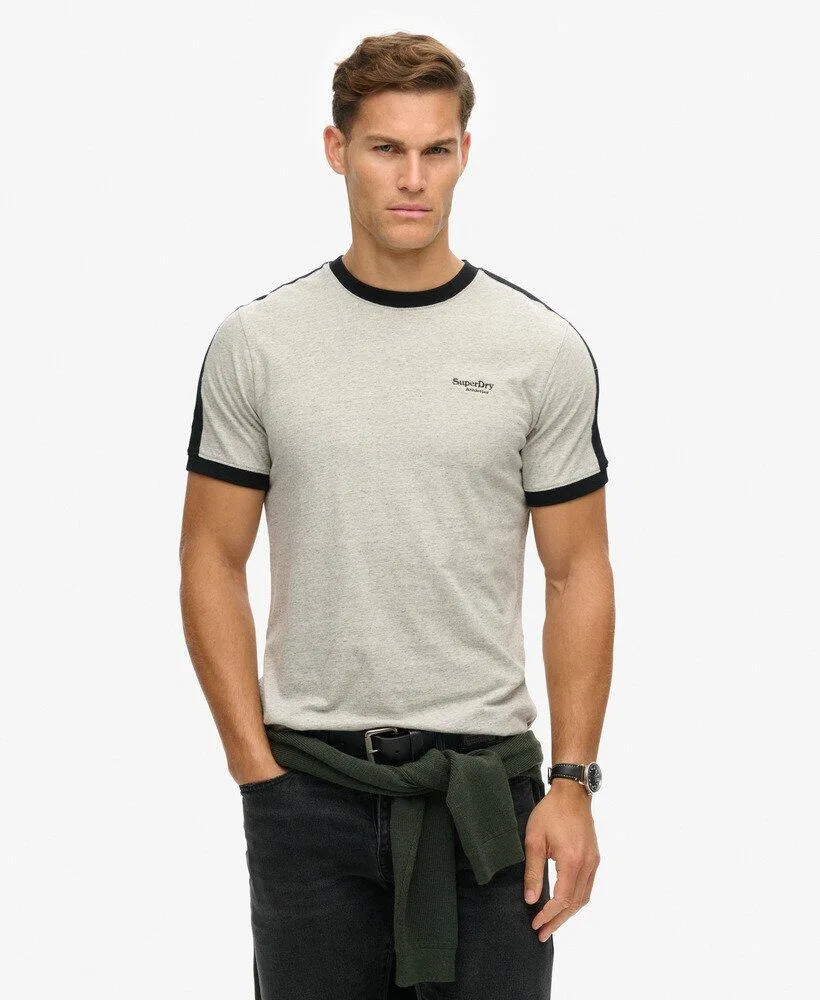 Мужская футболка с принтом Retro Essential Logo Superdry, Grau Schwarz