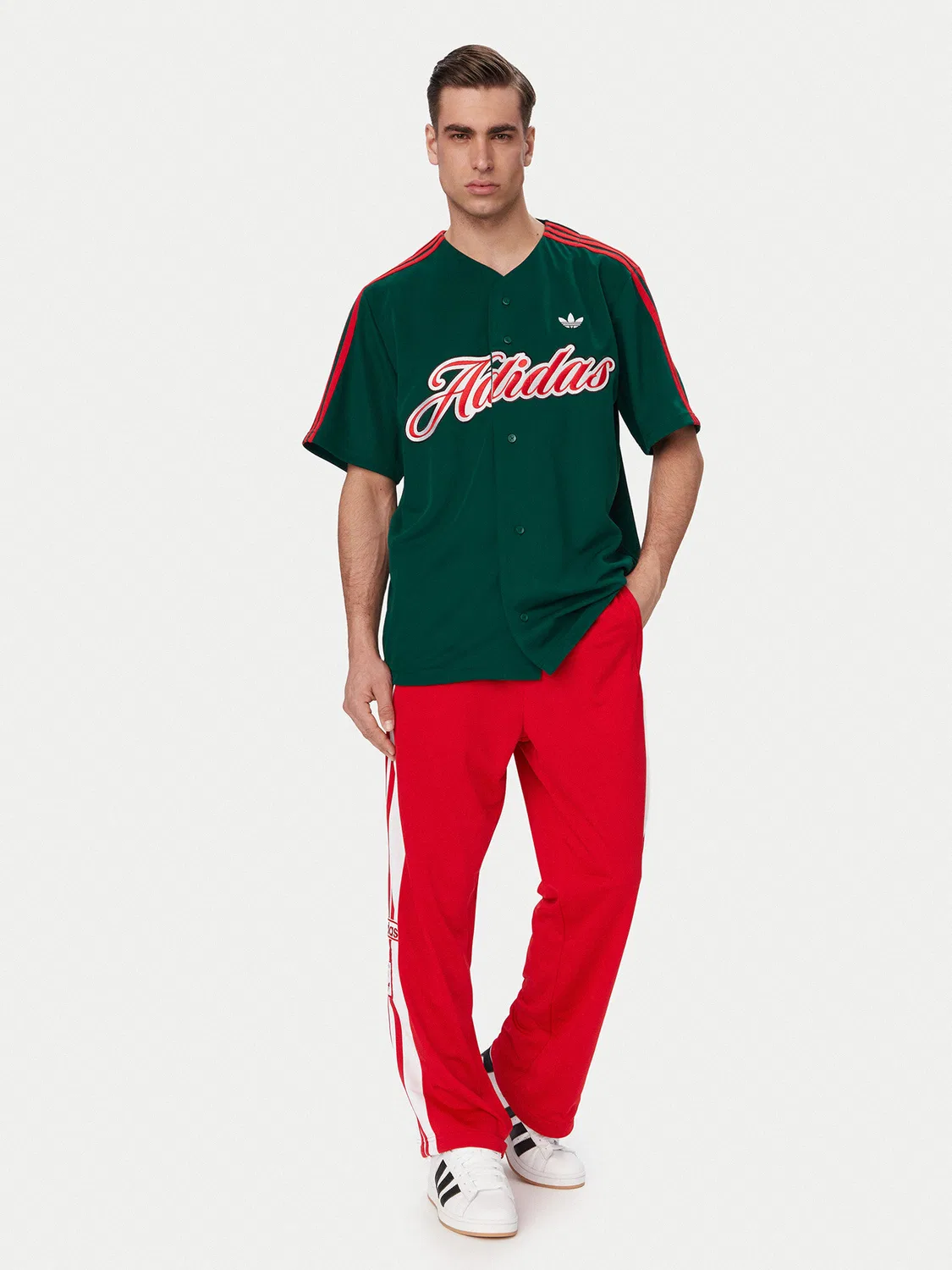 Мужская футболка оверсайз Summer League Varsity Baseball Adidas, зеленый — фото 2