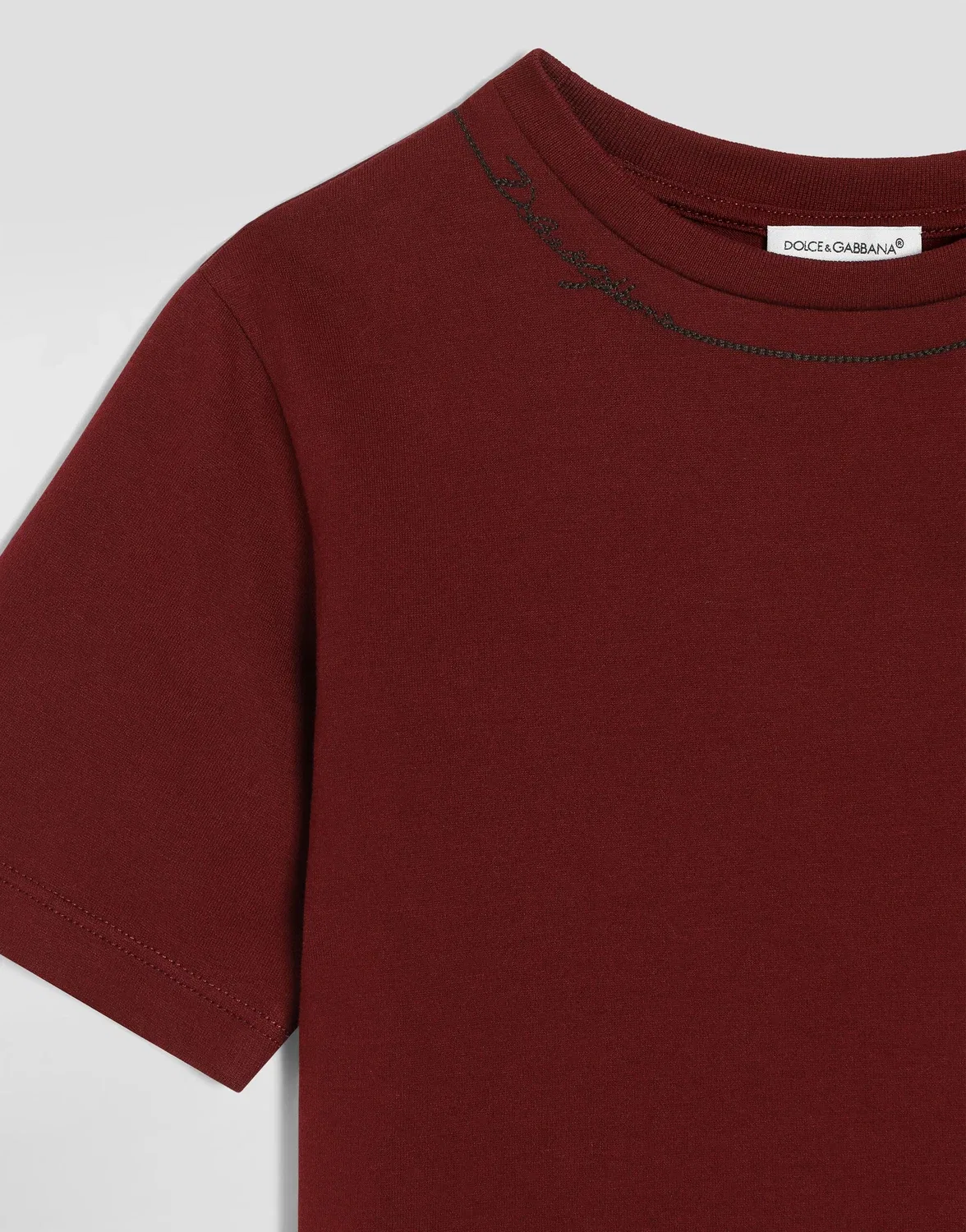 Футболка-джерси с логотипом Dolce & Gabbana, бордовый — фото 4