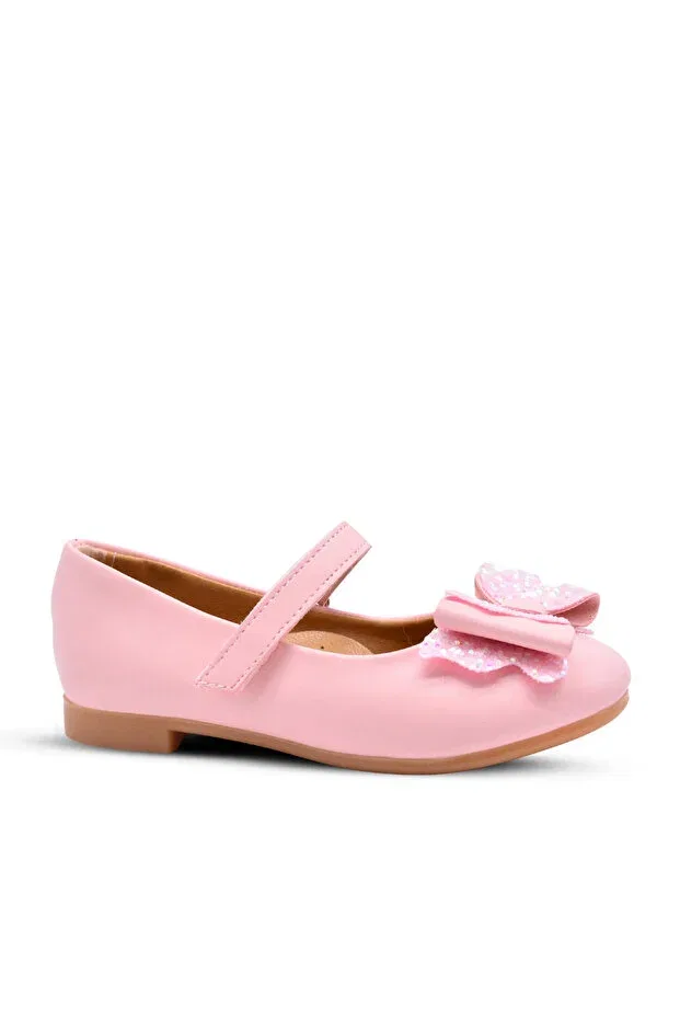 Детские балетки для девочек с принтом Princess Ribbon Detailed Kids A More, Powder