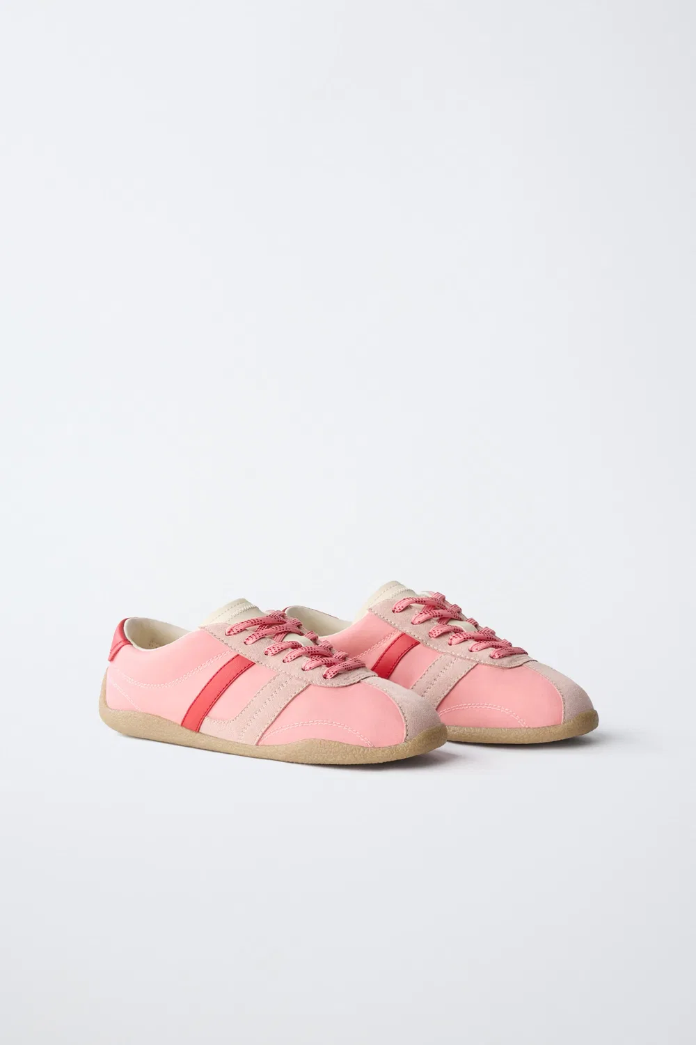 Контрастные кроссовки с тонкой подошвой ZARA, Pink — фото 2