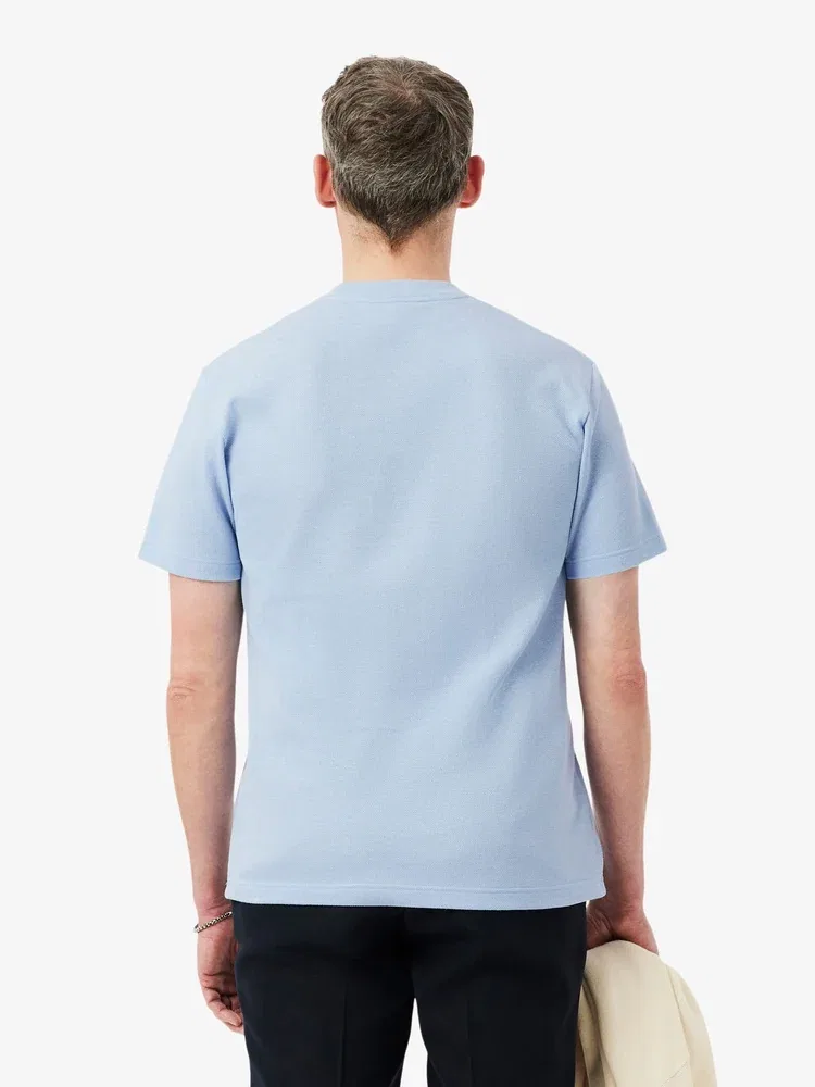 Футболка с коротким рукавом из льняной смеси, модель TH0629 LACOSTE, Blue — фото 3