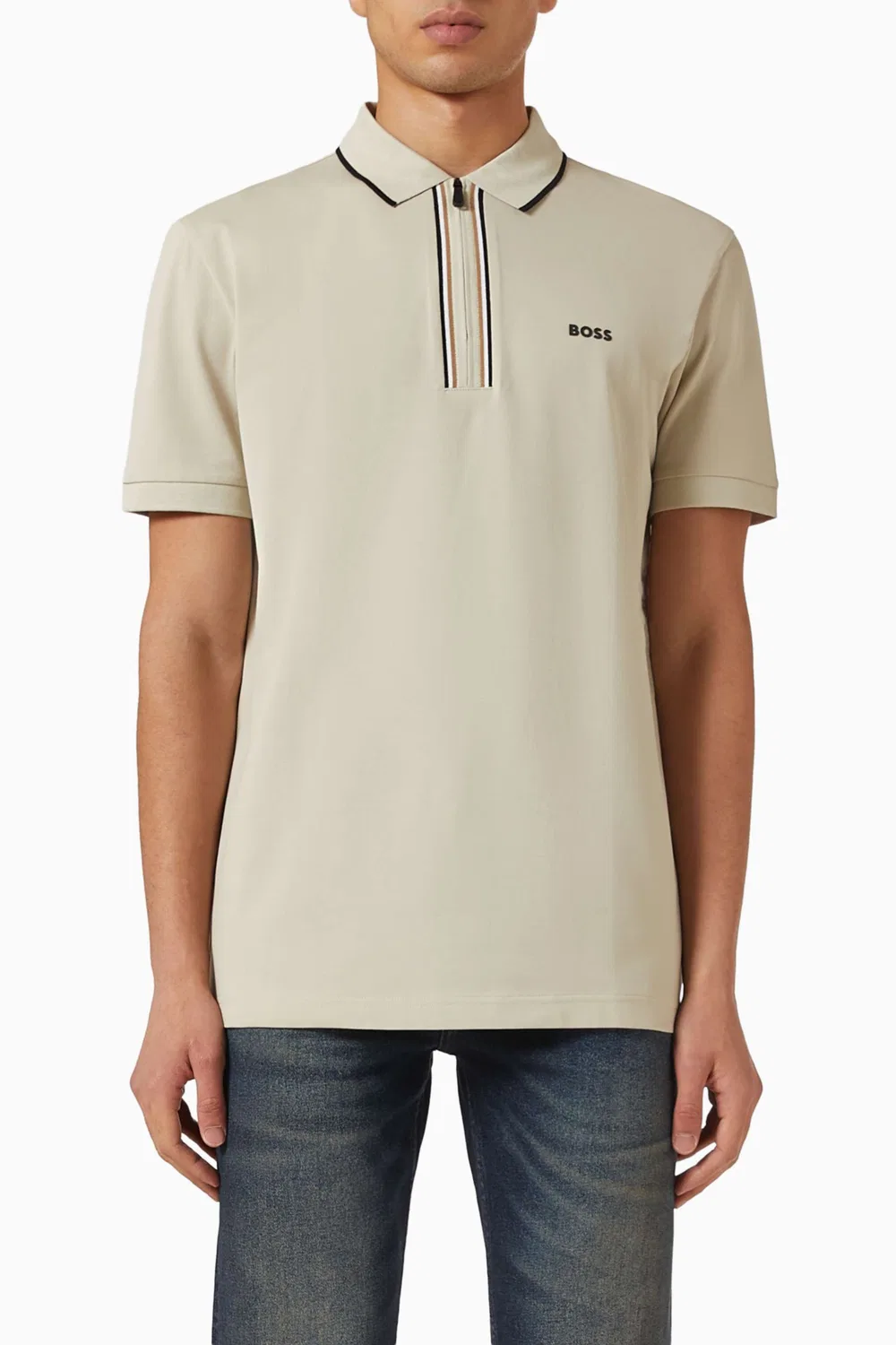 Футболка поло хлопковая Slim-fit BOSS