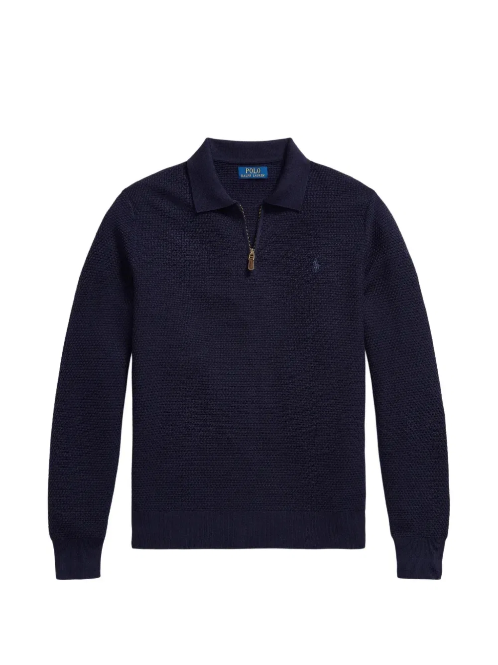 Свитер-поло из стираемой шерсти Polo Ralph Lauren, синий