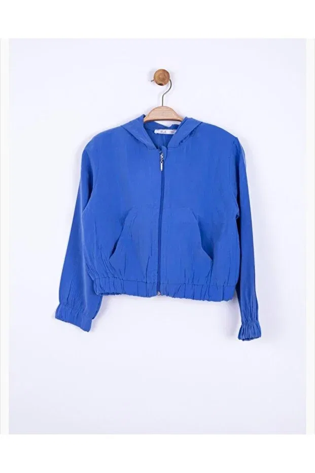 Детское пальто для девочек на молнии с капюшоном Nk Kids, Blue
