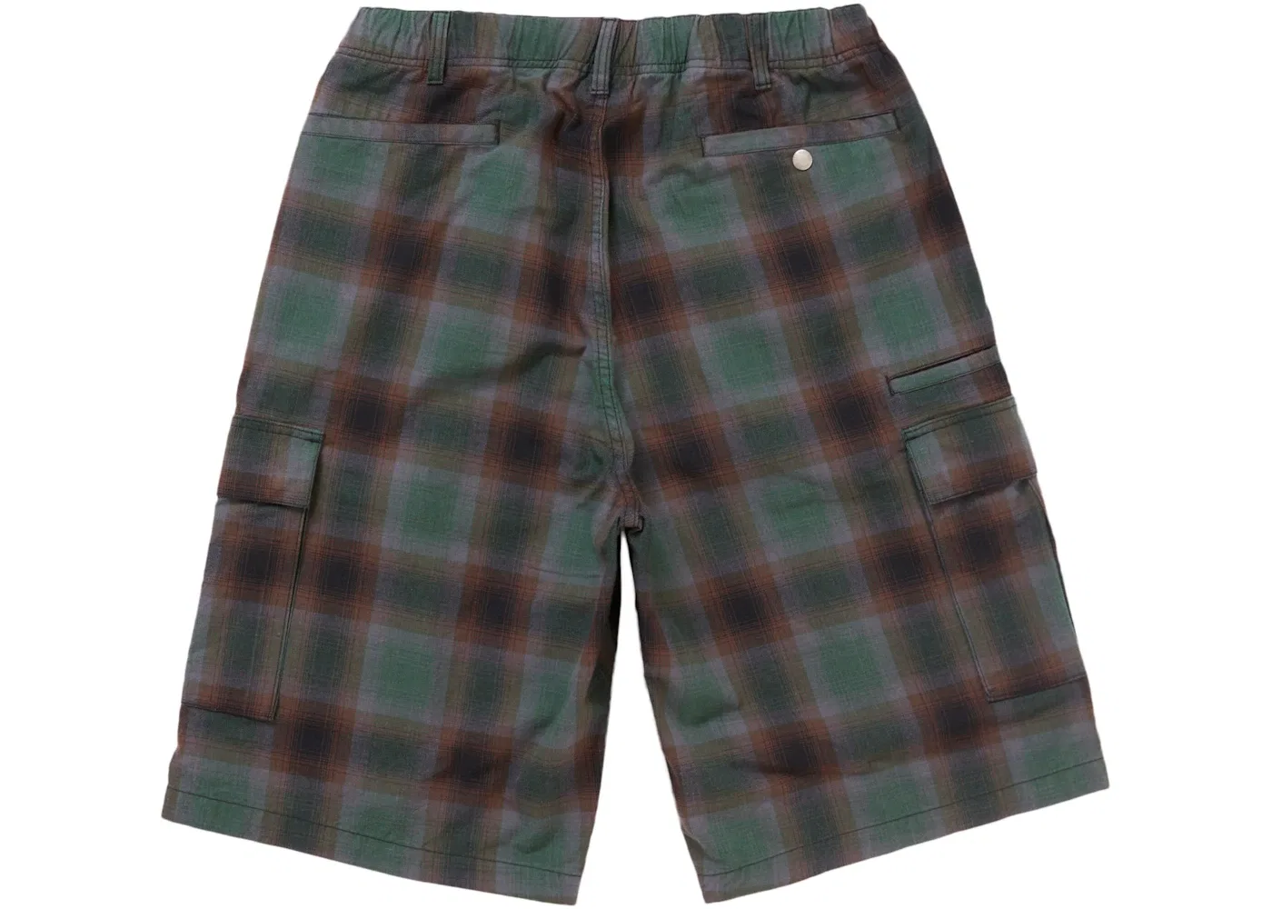 Мужские шорты-карго с принтом Supreme Shadow Plaid, Green — фото 2
