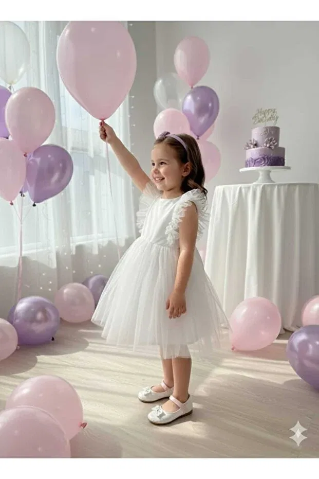 Детское платье для девочек с принтом Penu Baby Kids, White — фото 3