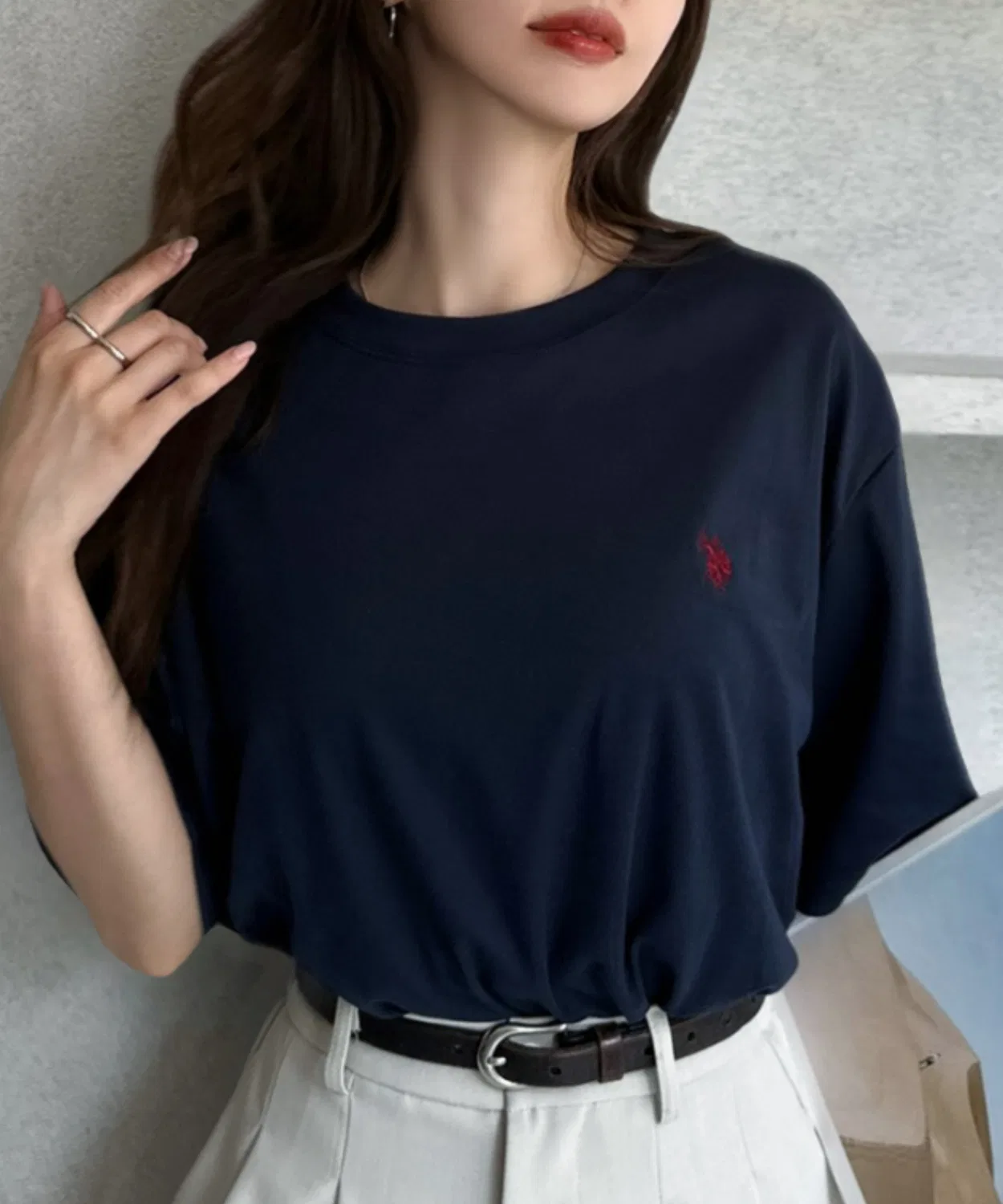 Мужская футболка с коротким рукавом с брендовой вышивкой U.S. POLO ASSN., Navy — фото 4