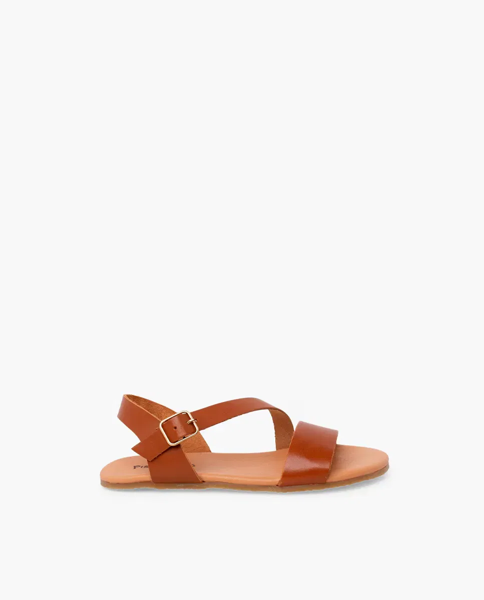 Детские сандалии для девочек с перекрестным ремешком Barefoot Pisamonas, Camel