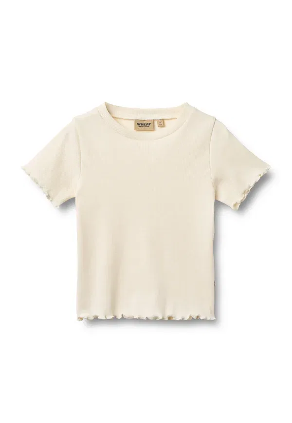 Футболка хлопковая Alicia Basic T-shirt Wheat, Ivory, слоновая кость — фото 3